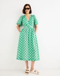 Oliver Bonas - & Pink Polka Dot V-neck Midi Dress, Size 10 - Lyst