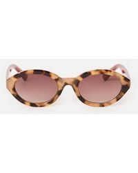 Oliver Bonas - Tort & Burgundy Oval Sunglasses - Lyst