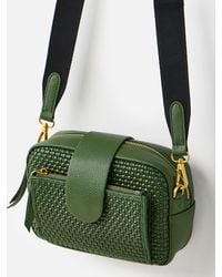 Oliver Bonas - Charlee Khaki Weave Crossbody Bag - Lyst