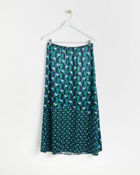 Oliver Bonas - Geometric & Green Midi Slip Skirt, Size 6 - Lyst