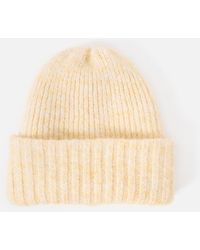 Oliver Bonas - Butter Fluffy Ribbed Knitted Beanie Hat - Lyst