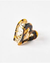 Oliver Bonas - Tanya Faux Tortoiseshell Heart Metal Hair Claw Clip - Lyst