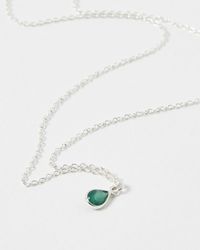 Oliver Bonas - Auden Onyx Silver Drop Pendant Necklace - Lyst