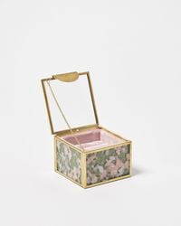 Oliver Bonas - Gold & Glass Pink Resin Jewellery Ring Box - Lyst