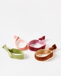 Oliver Bonas - Felicity Green & Glitter Hair Bands Set Of Four - Lyst