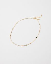 Oliver Bonas - Maddie Glass Circular Stones Tone Chain Necklace - Lyst