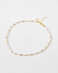 Oliver Bonas - Melody Pearl & Stone Beaded Collar Necklace - Lyst