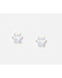 Oliver Bonas - Milo Paw Print Sterling Stud Earrings - Lyst