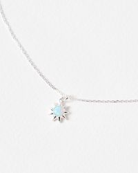 Oliver Bonas - Cyra Sun Opalite Charm Silver Pendant Necklace - Lyst