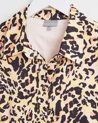 Oliver Bonas - Neutral Animal Print Yellow Mini Shirt Dress - Lyst