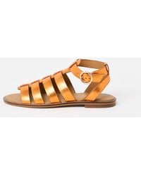 Oliver Bonas - Metallic Leather Gladiator Sandals, Size Uk 3 - Lyst