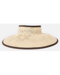 Oliver Bonas - Cream Open Weave Large Packable Sun Visor Hat - Lyst
