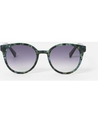 Oliver Bonas - Preppy Faux Tortoiseshell Round Acetate Sunglasses - Lyst