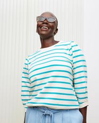 Oliver Bonas - & White Stripe Pleat Sleeve Sweatshirt, Size 18 - Lyst