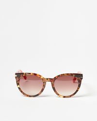 Oliver Bonas - Cat Eye Faux Tortoiseshell Acetate Sunglasses - Lyst