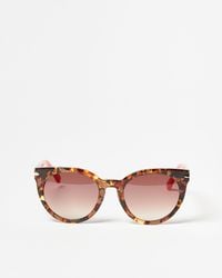 Oliver Bonas - Cat Eye Faux Tortoiseshell Acetate Sunglasses - Lyst