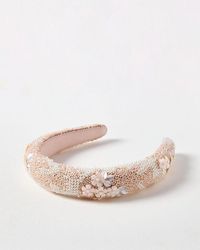 Oliver Bonas - Paloma Beaded Flower Sequin Puffy Headband - Lyst