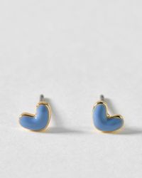 Oliver Bonas - Anne Mini Enamel Heart Stud Earrings - Lyst