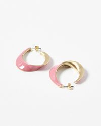 Oliver Bonas - Roxanne Twisted Pink Hoop Earrings - Lyst