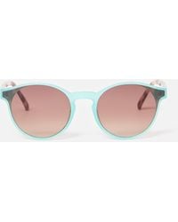 Oliver Bonas - Aqua & Milky Faux Tortoiseshell Preppy Sunglasses - Lyst