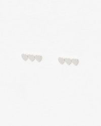 Oliver Bonas - Triple Heart Stud Earrings - Lyst