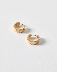 Oliver Bonas - Viola Textured Tone Hoop Earrings - Lyst