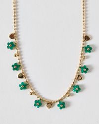 Oliver Bonas - Lucinda Resin Flower Charm Necklace - Lyst