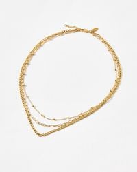 Oliver Bonas - Celine Tone Waterproof Triple Row Chain Necklace - Lyst