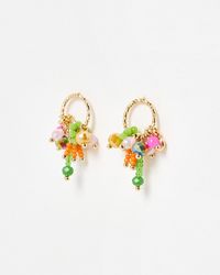 Oliver Bonas - Tatiana Loop & Beaded Cluster Statement Earrings - Lyst