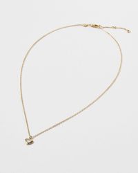 Oliver Bonas - Luminita Mother Of Pearl Inlay Heart Mini Pendant Necklace - Lyst
