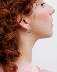 Oliver Bonas - Ariel Molten Texture Silver Hoop Earrings - Lyst