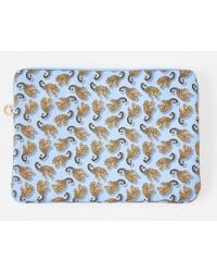 Oliver Bonas - Blue Snow Leopard Laptop Case - Lyst