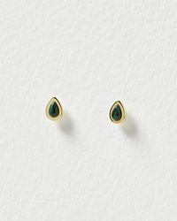 Oliver Bonas - Zosia Green Malachite & Stud Earrings - Lyst
