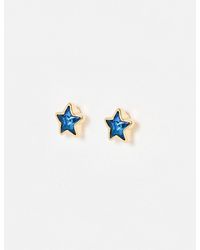 Oliver Bonas - Romy Stone Mini Star Stud Earrings - Lyst