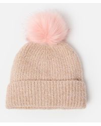 Oliver Bonas - Camel Glitter Pom Pom Bobble Hat - Lyst