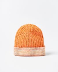 Oliver Bonas - Orange Space Dye Knitted Hat - Lyst