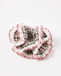 Oliver Bonas - Calla & Pink Frill Scrunchie - Lyst