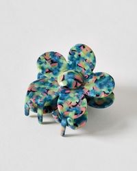Oliver Bonas - Agnes Pink, Blue & Green Flower Resin Claw Clip - Lyst
