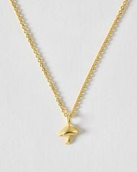 Oliver Bonas - Myra Mushroom Charm Brushed Pendant Necklace - Lyst