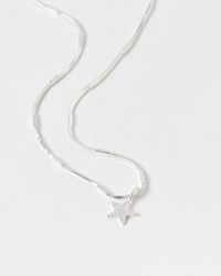 Oliver Bonas - Bell Bar Chain Star Charm Pendant Necklace - Lyst