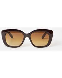 Oliver Bonas - Chocolate Oversized Square Cat Eye Sunglasses - Lyst