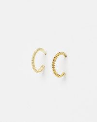 Oliver Bonas - Poppy Twisted Plated Hoop Earrings Small - Lyst