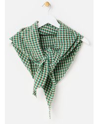 Oliver Bonas - & Brown Checked Midweight Triangle Scarf - Lyst