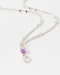 Oliver Bonas - Menyn Purple Opalite & Disc Silver Pendant Necklace - Lyst