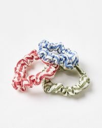 Oliver Bonas - Ethel Stripe Mini Hair Scrunchies Set Of Three - Lyst