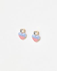 Oliver Bonas - Claire Heart Purple & Ombre Stud Earrings - Lyst