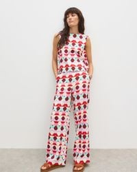 Oliver Bonas - & Blue Geometric Wide Leg Trousers, Size 6 - Lyst