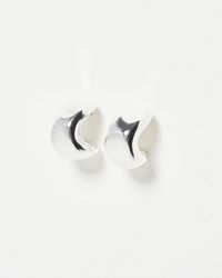 Oliver Bonas - Orlaith Small Tone Chunky Hoop Earrings - Lyst