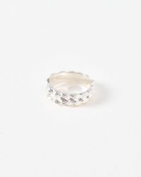 Oliver Bonas - Sylvia Plaited Texture Statement Ring, Size 50 - Lyst