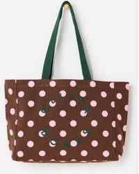 Oliver Bonas - & Pink Polka Dot Logo Fabric Tote Shopper Bag - Lyst